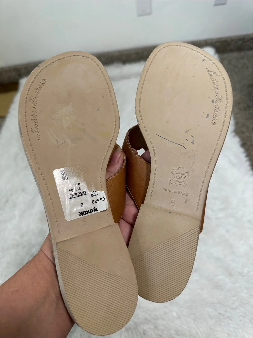 🥕 NWT Mootsie Tootsies Leather Flip Flops